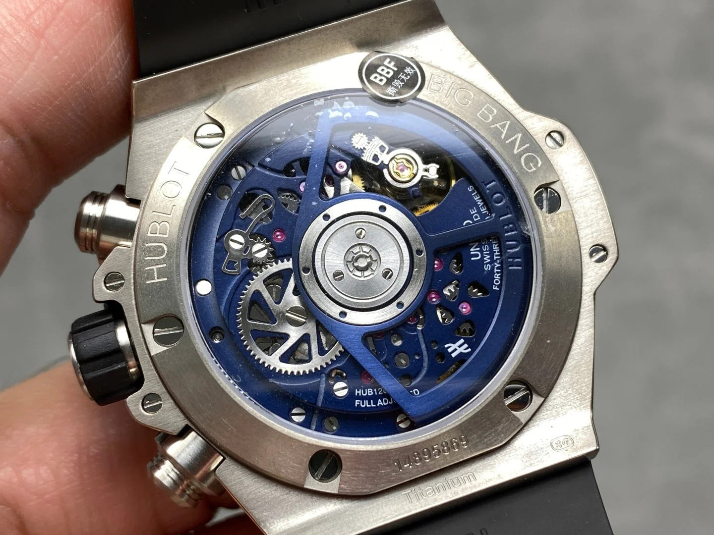 Hublot Big Bang Unico Titanium Blue 42mm Watch Titanium Case And Blue Rubber Strap