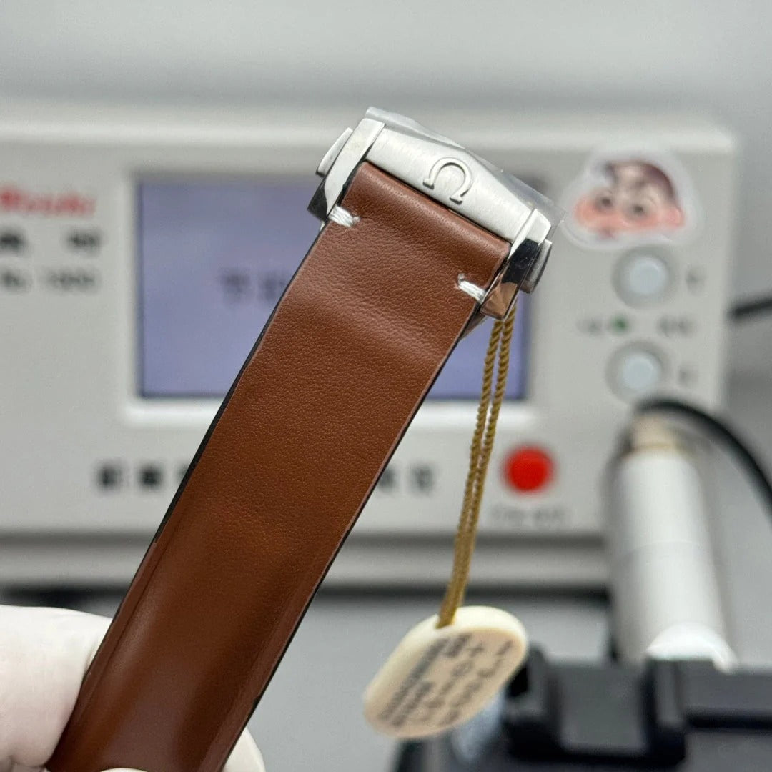 Omega Seamaster Railmaster 38mm Brown Dial Brown Leather Strap