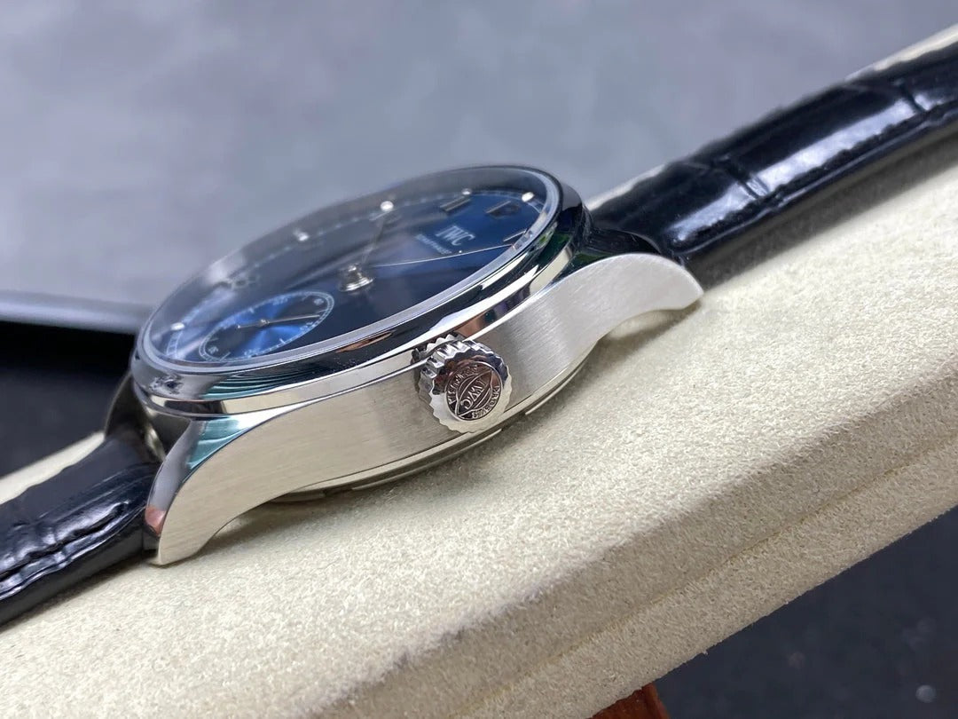 IWC Portuguese 40.4mm Dark Blue Dial Steel Case Crocodile Leather Strap