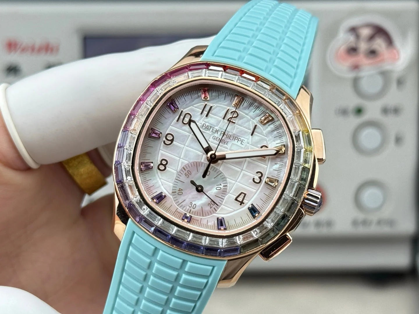 Patek Philippe Aquanaut Luce “Rainbow” Chronograph 40mm Blue Rubber Strap