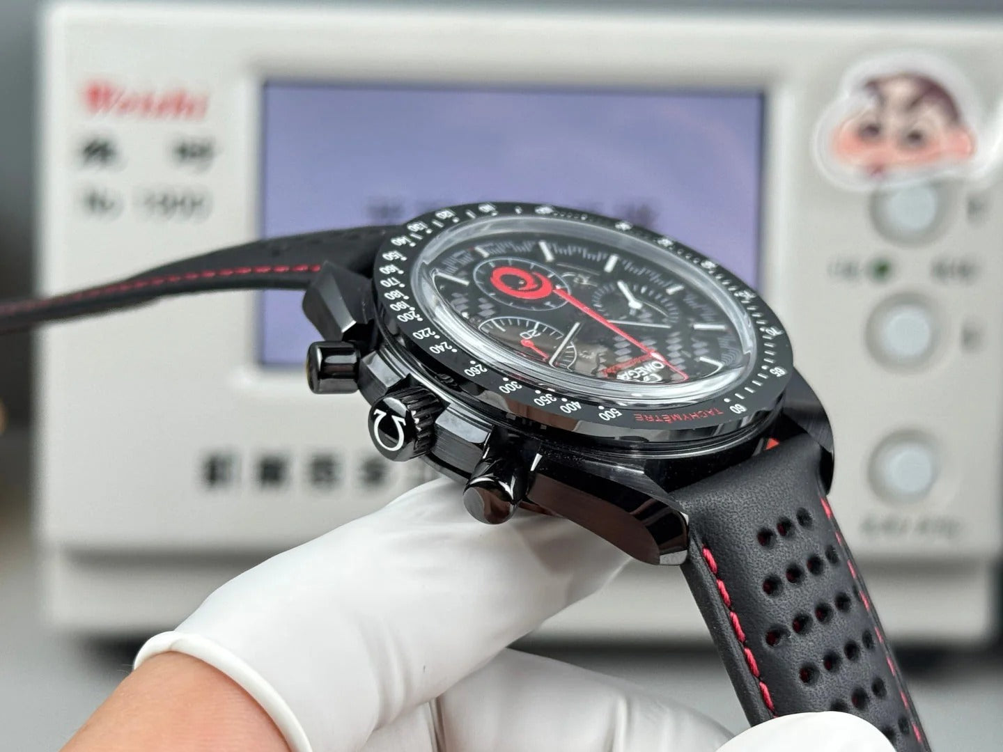 Omega Speedmaster Dark Side of the Moon Alinghi Watch Black Rubber Strap