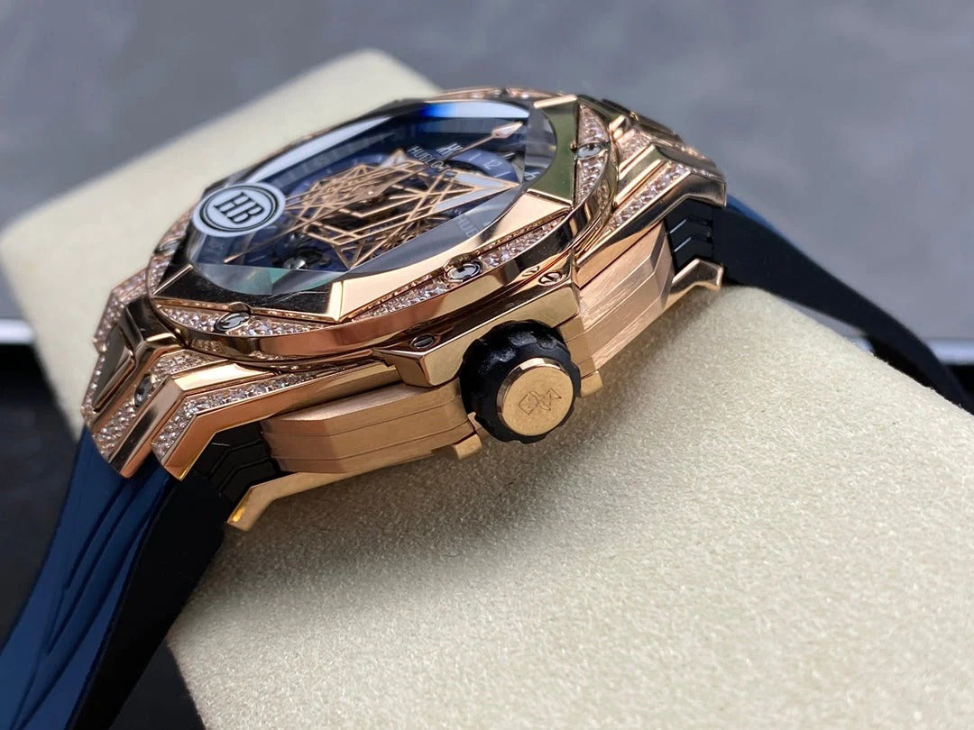 Hublot Big Bang Sang Bleu II Rose Gold Blue Pavé 45mm Watch