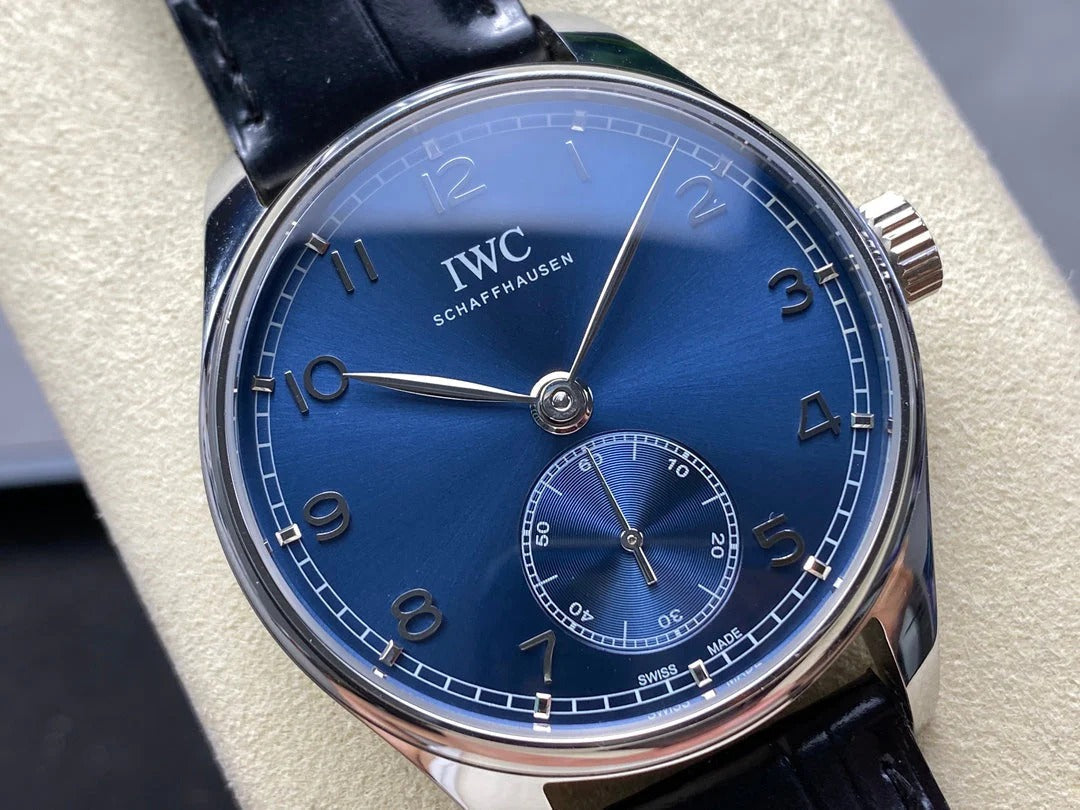 IWC Portuguese 40.4mm Dark Blue Dial Steel Case Crocodile Leather Strap