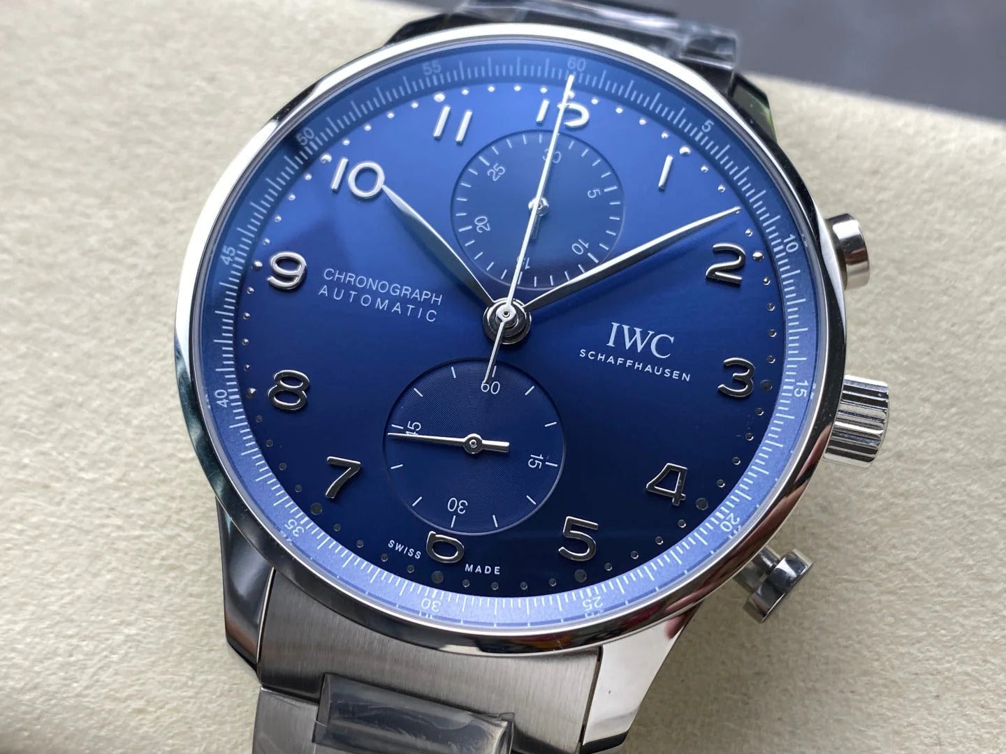 IWC Portuguese 41mm Blue Dial Silver Numerals Steel Case
