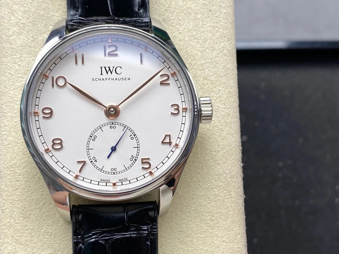 IWC Portuguese 40.4mm White Dial Steel Case Pink Gold Numerals