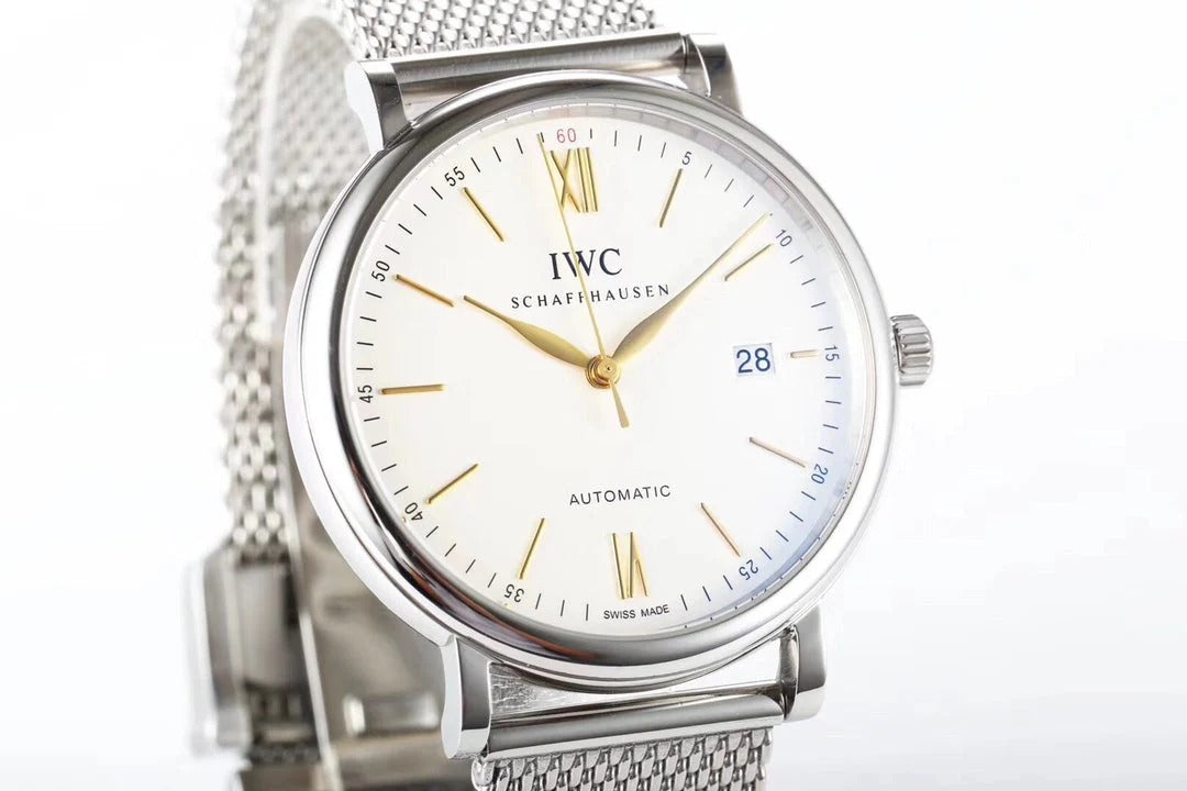 IWC Portofino 40mm Cream Dial Steel Strap Gold Numerals