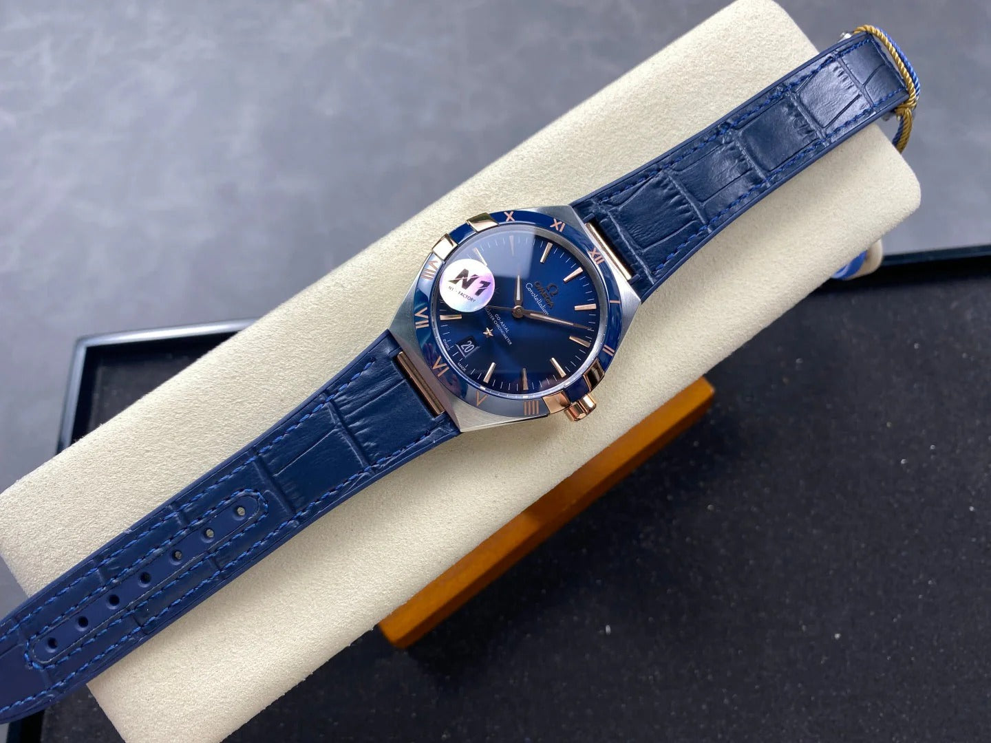 Omega Constellation Co-Axial Master Chronometer 41 mm Blue Dial Leather Strap