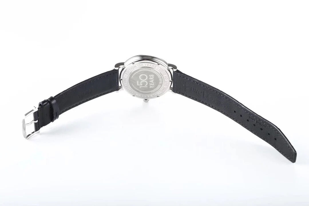 IWC Portofino 40mm White Dial Blue Numerals Black Crocodile Leather