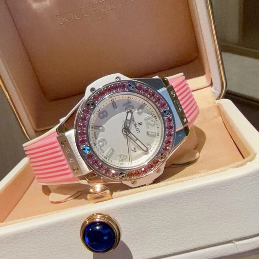Hublot Big Bang One Click Joyful Steel Pink 33mm Watch Pink Strap
