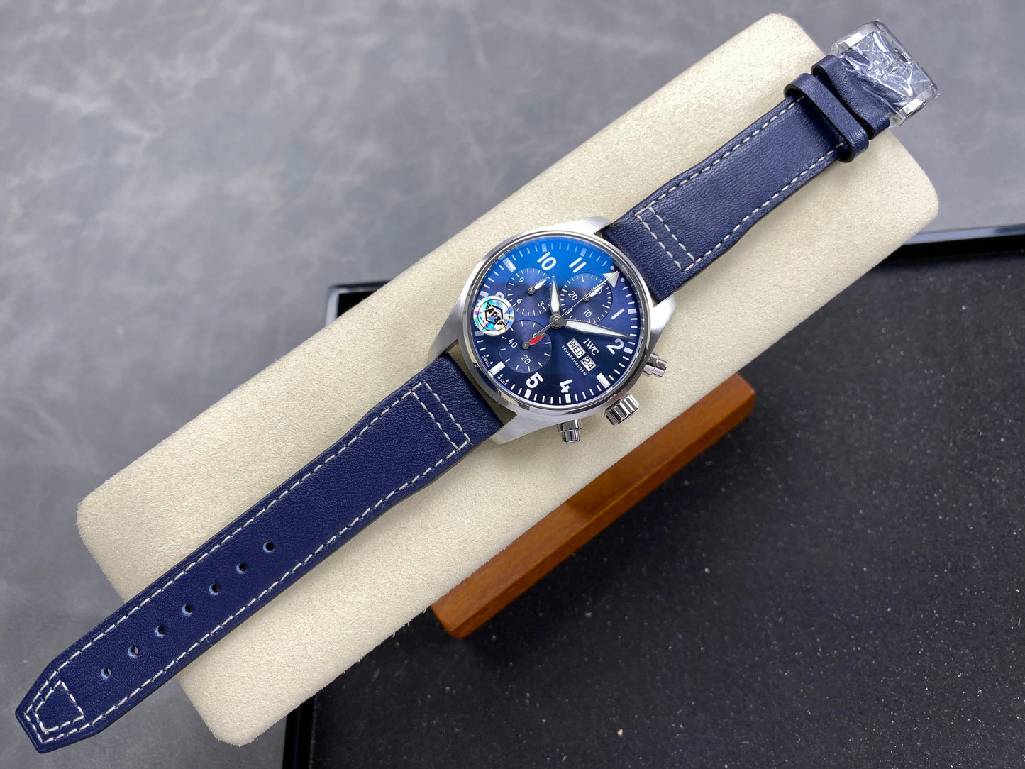 IWC Pilot's Chronograph 41 Blue Dial Steel Case Leather Strap