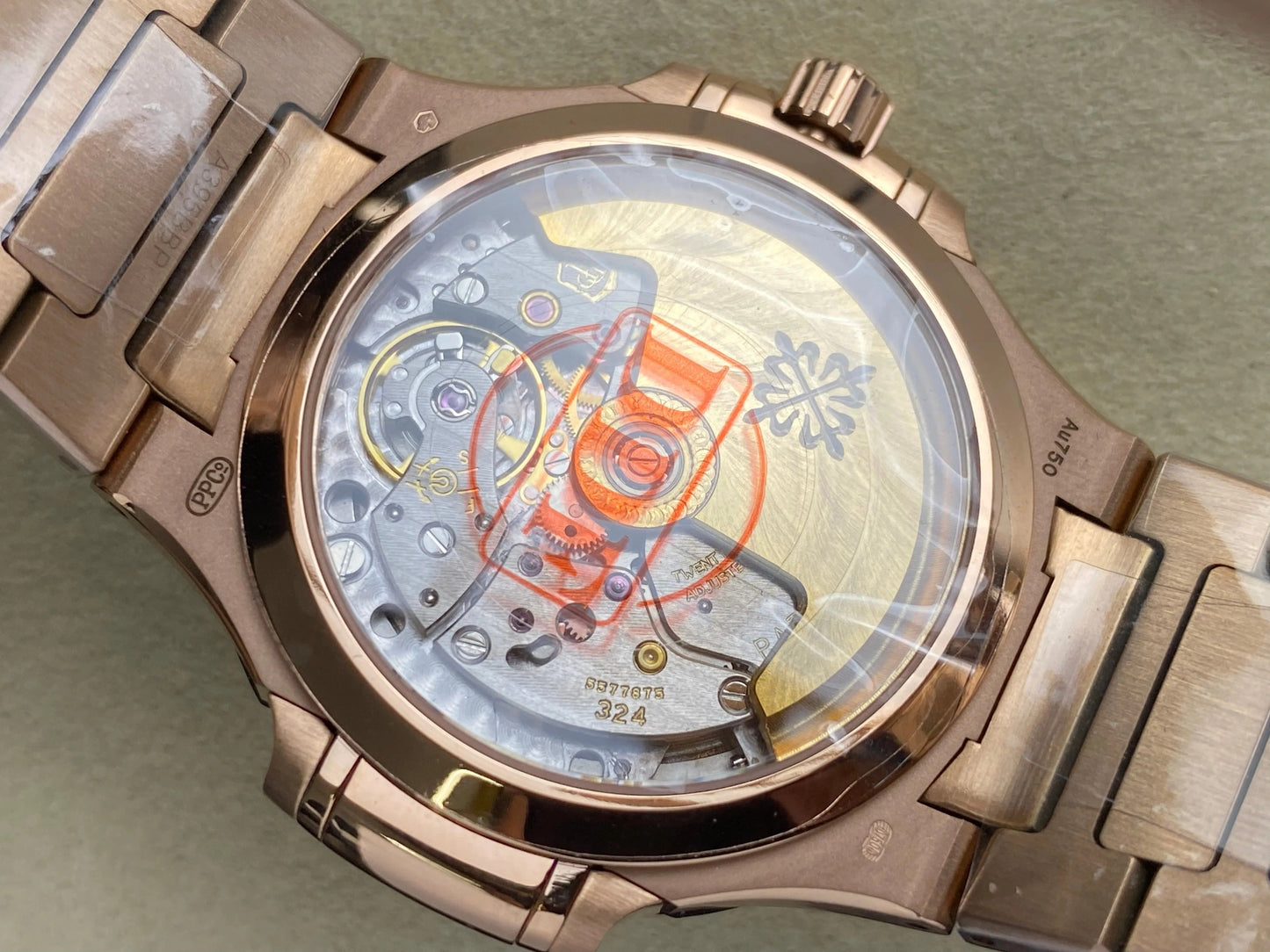 Patek Philippe Nautilus 35.2mm Rose Gold Case White Dial