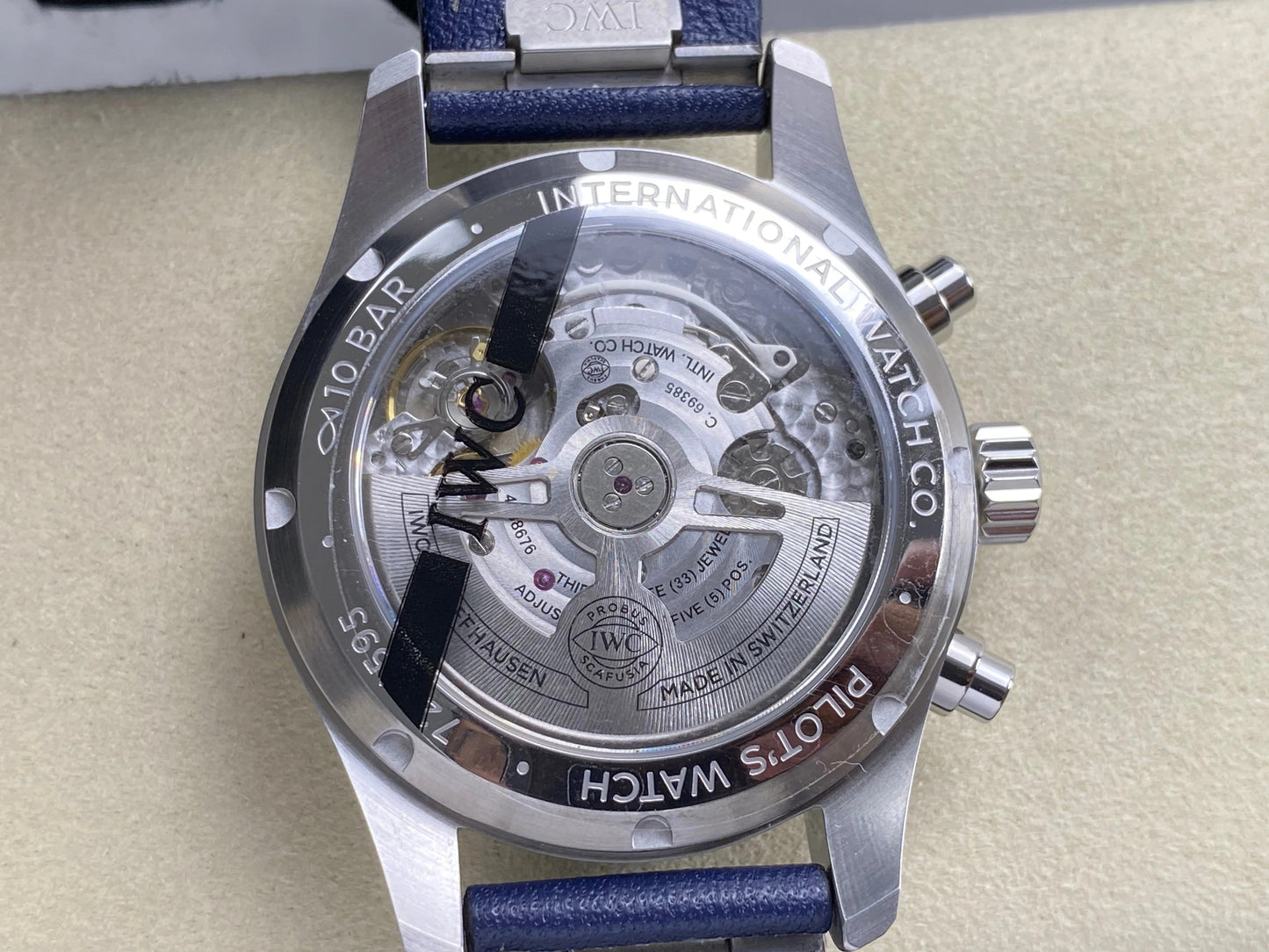IWC Pilot's Chronograph 41 Blue Dial Steel Case Leather Strap