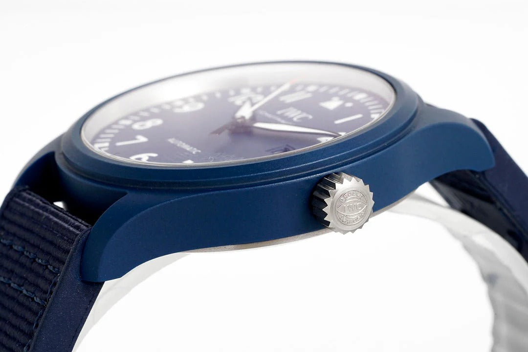 IWC Pilot 41mm Blue Dial Navy Blue Rubber Strap