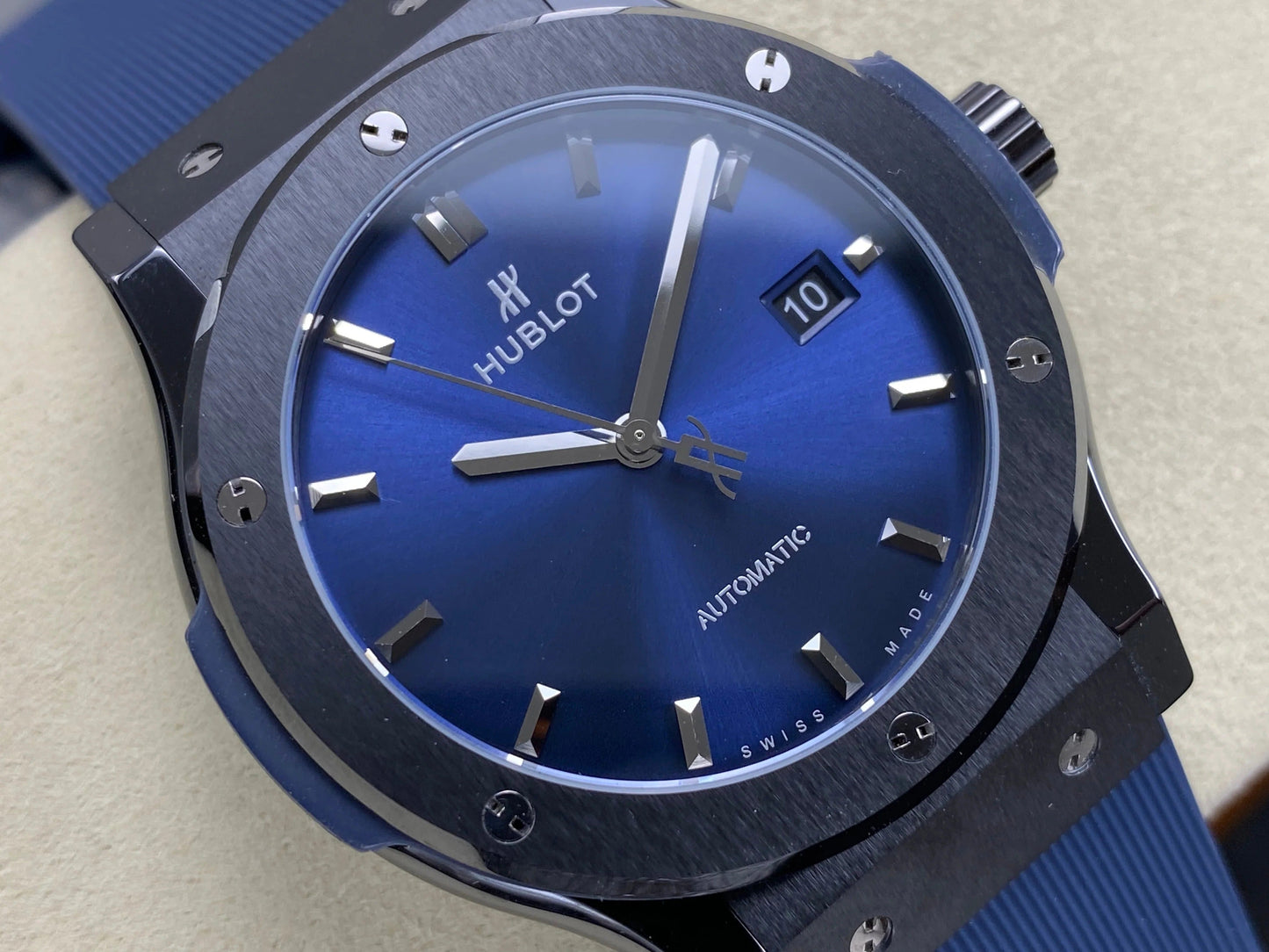 Hublot Classic Fusion Blue 42mm Blue Dial Rubber Strap