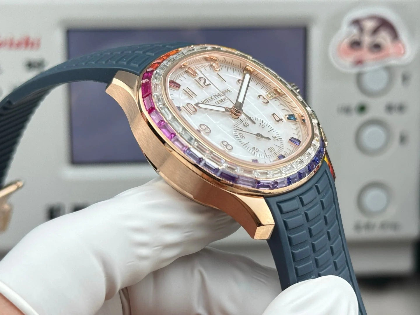 Patek Philippe Aquanaut Luce “Rainbow” Chronograph 40mm Blue Rubber Strap