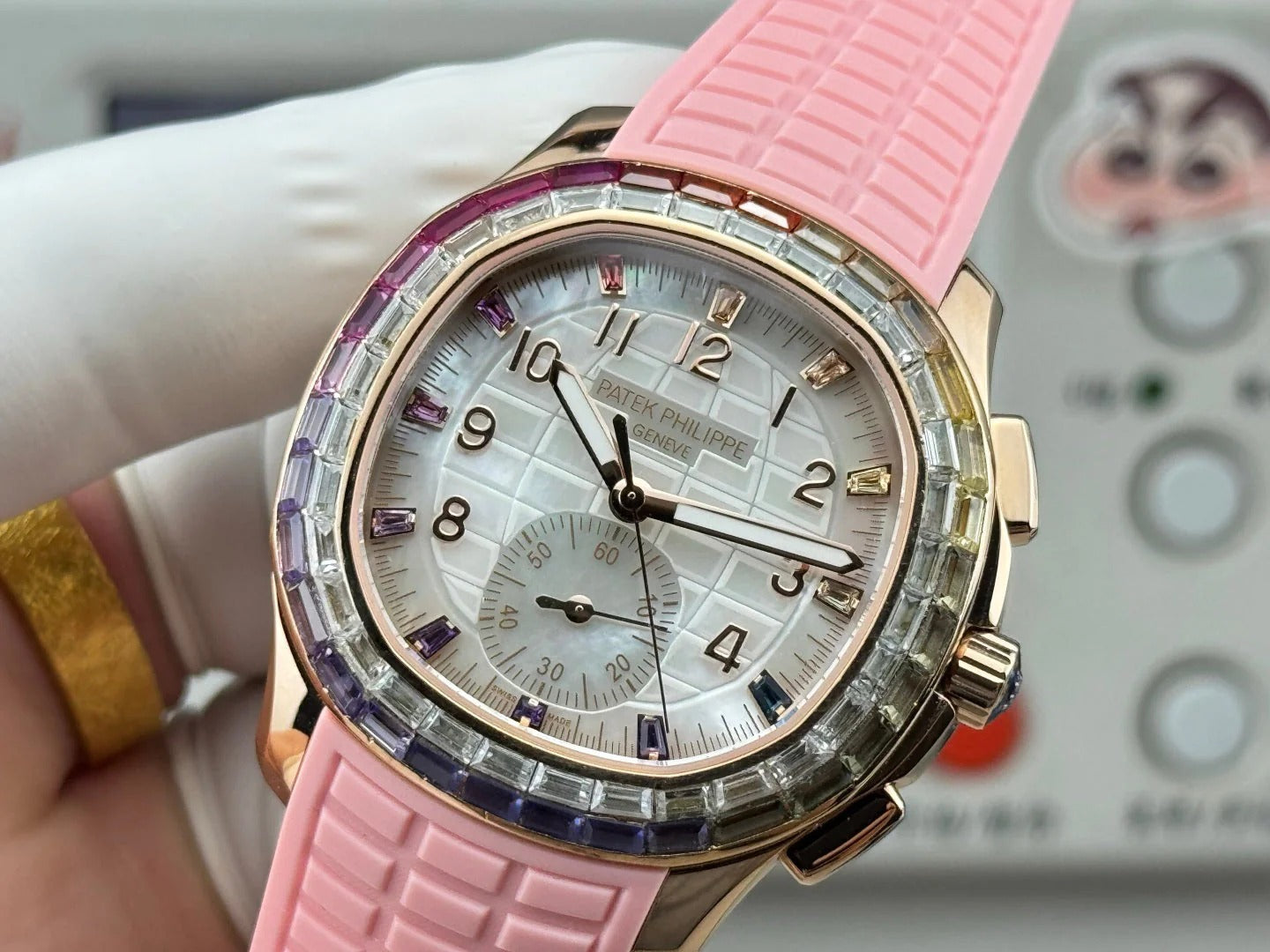 Patek Philippe Aquanaut Luce “Rainbow” Chronograph 40mm Pink Rubber Strap
