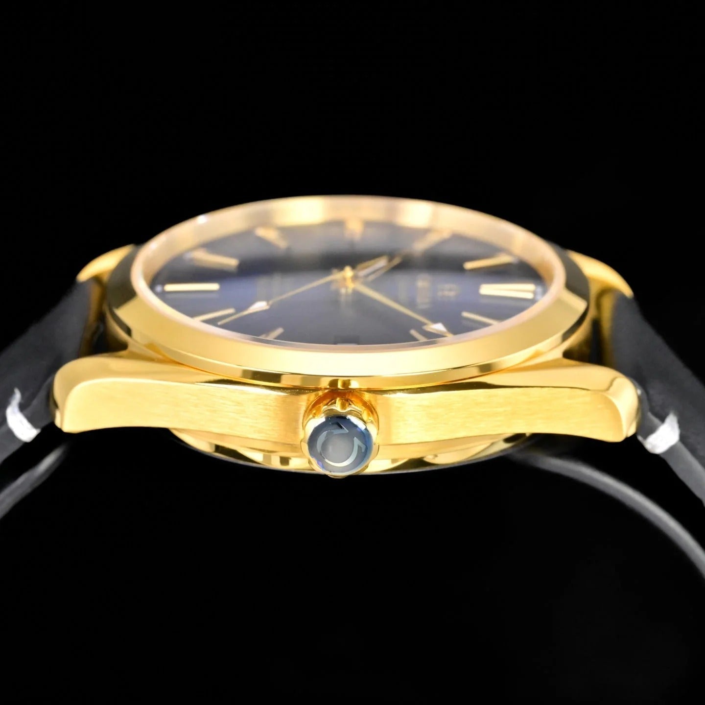 Omega Seamaster 150M Aqua Terra Observatory 39mm Blue Dial Gold Case