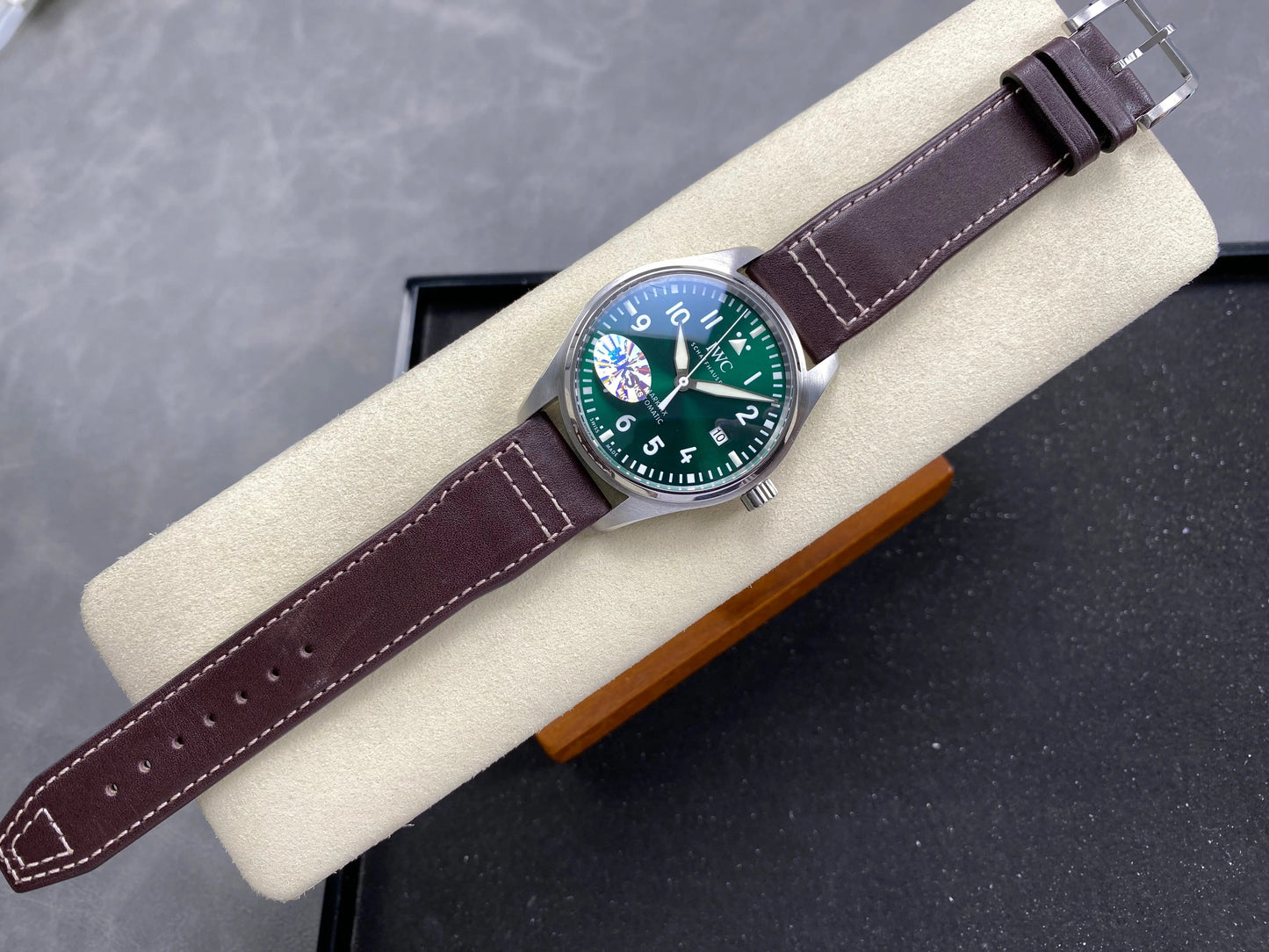 IWC Pilot's Mark XVIII 40mm Green Dial Leather Strap