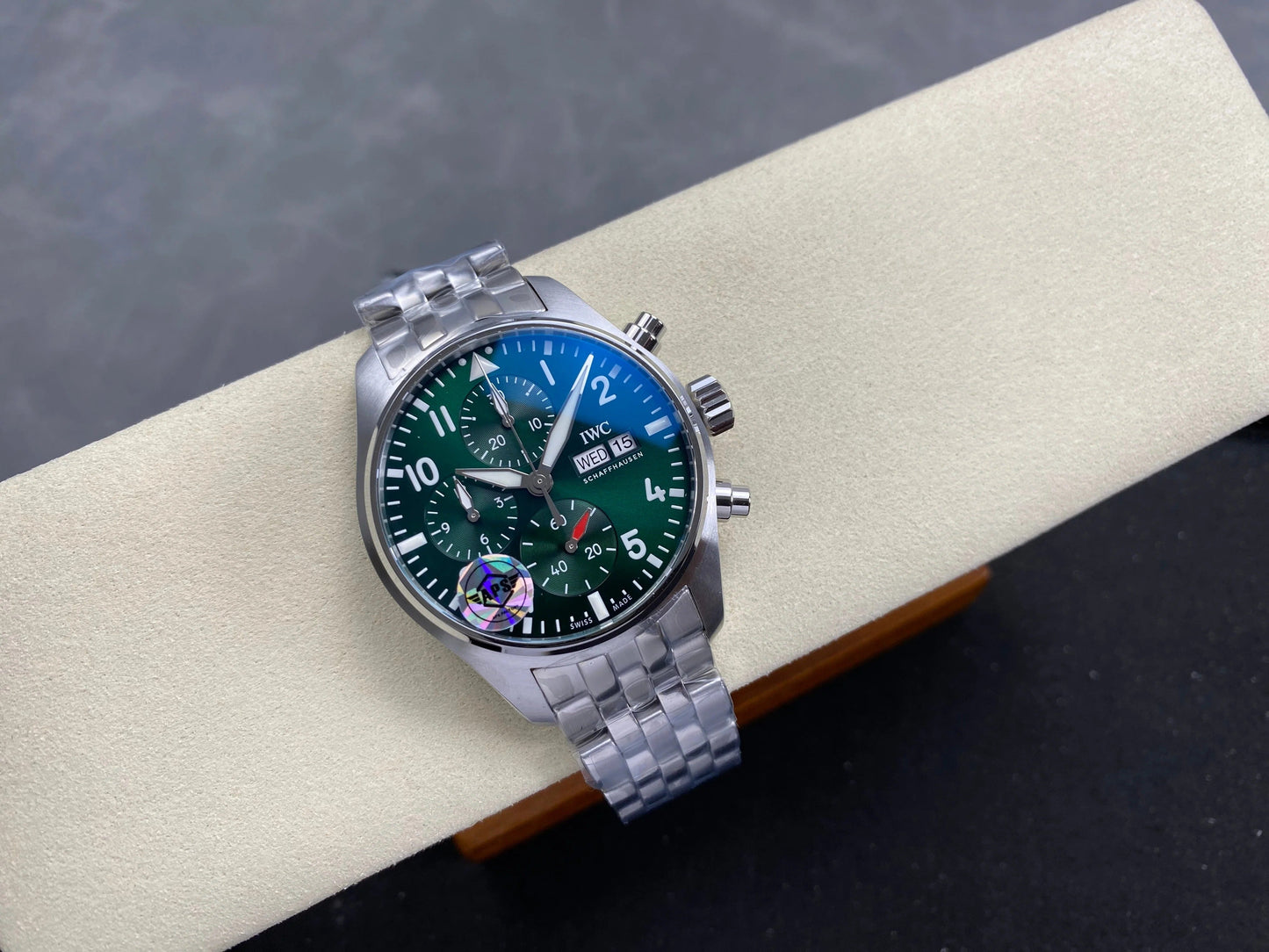IWC Schaffhausen Pilot's 41mm Green Dial Steel Case