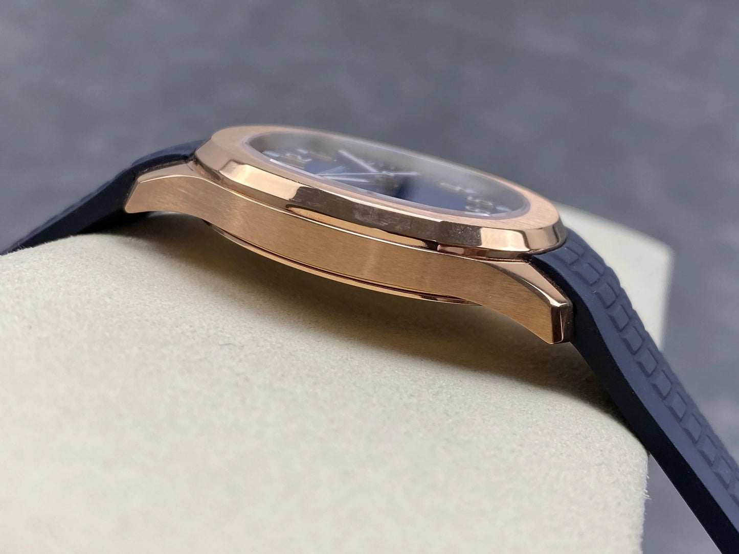 Patek Philippe Aquanaut 40mm Blue Dial Rose Gold Case Blue Rubber Strap