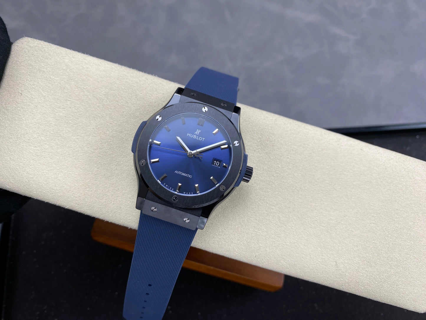 Hublot Classic Fusion Blue 42mm Blue Dial Rubber Strap