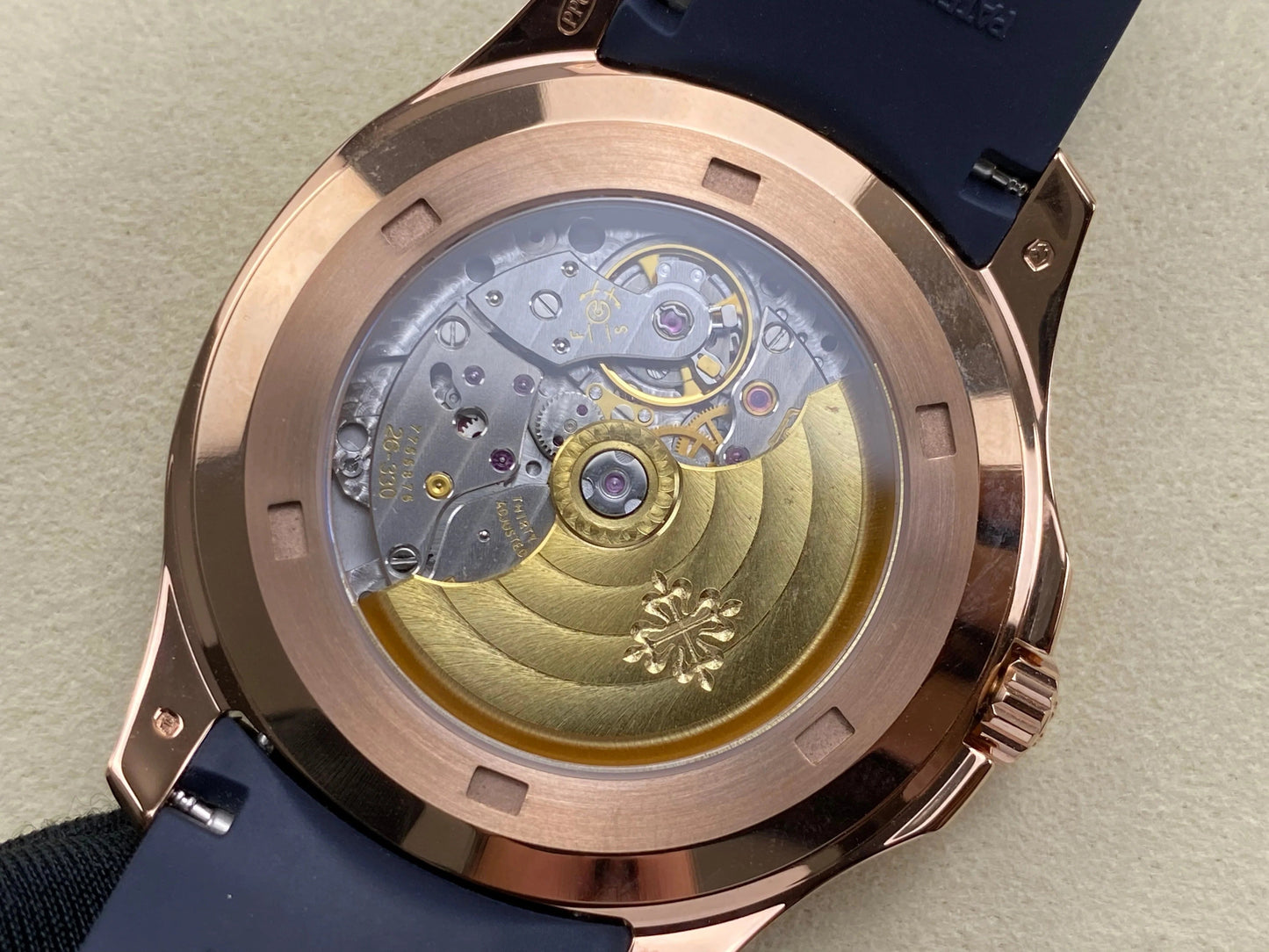 Patek Philippe Aquanaut 40mm Blue Dial Rose Gold Case Blue Rubber Strap