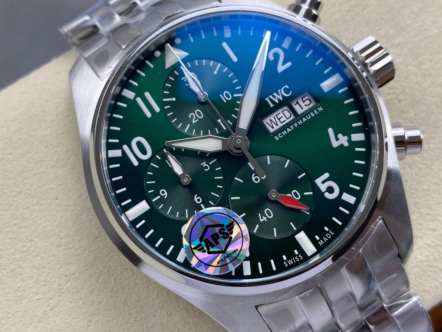 IWC Schaffhausen Pilot's 41mm Green Dial Steel Case