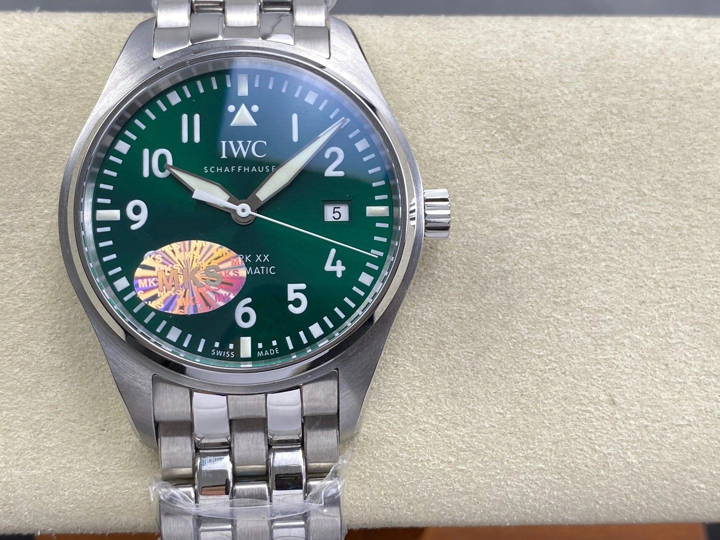 IWC Pilot's Mark XX 40mm Green Dial Steel Case