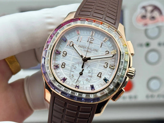 Patek Philippe Aquanaut Luce “Rainbow” Chronograph 40mm Brown Rubber Strap