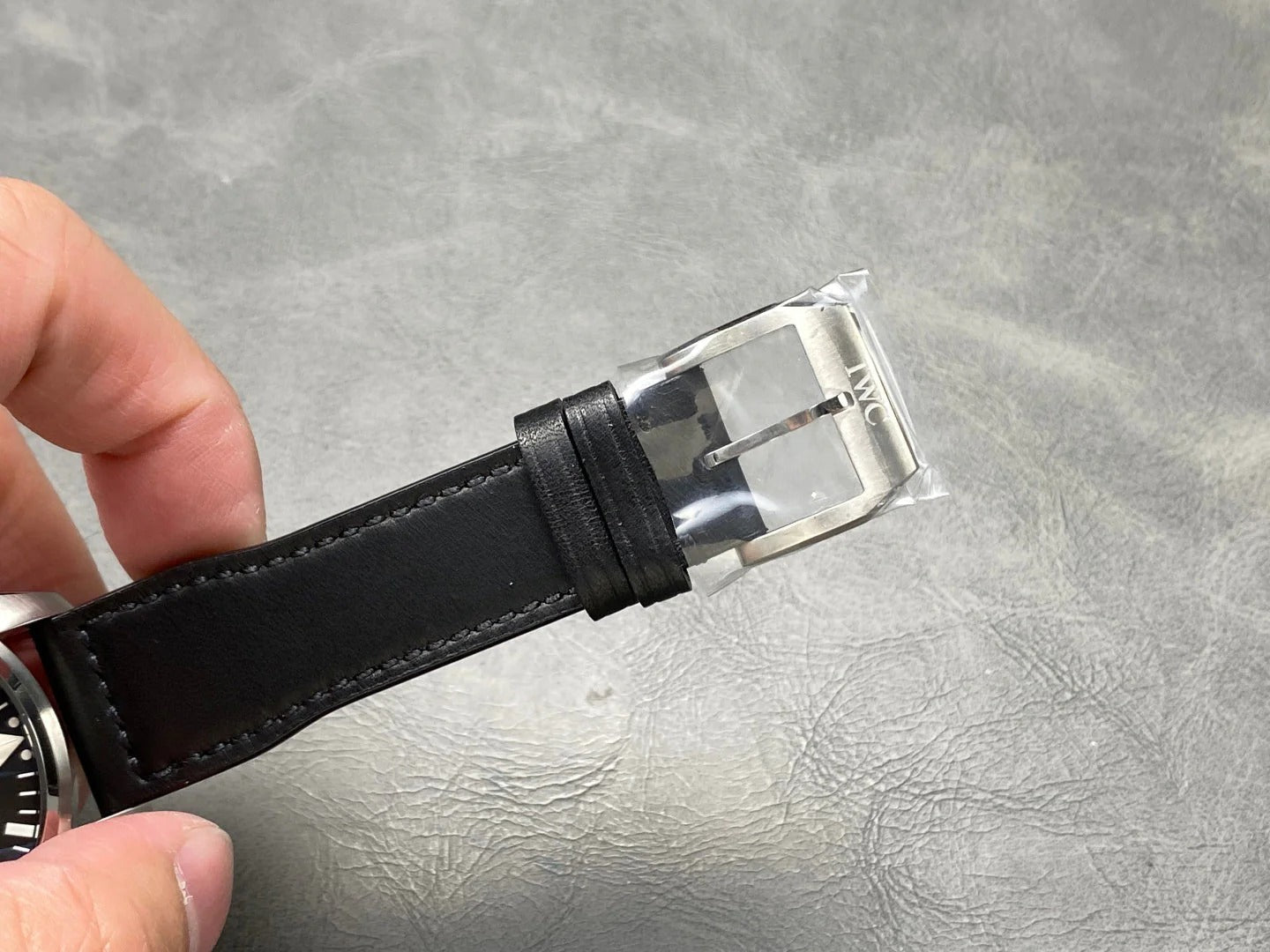 IWC Pilot 43mm Black Dial Steel Case Calfskin Leather Strap