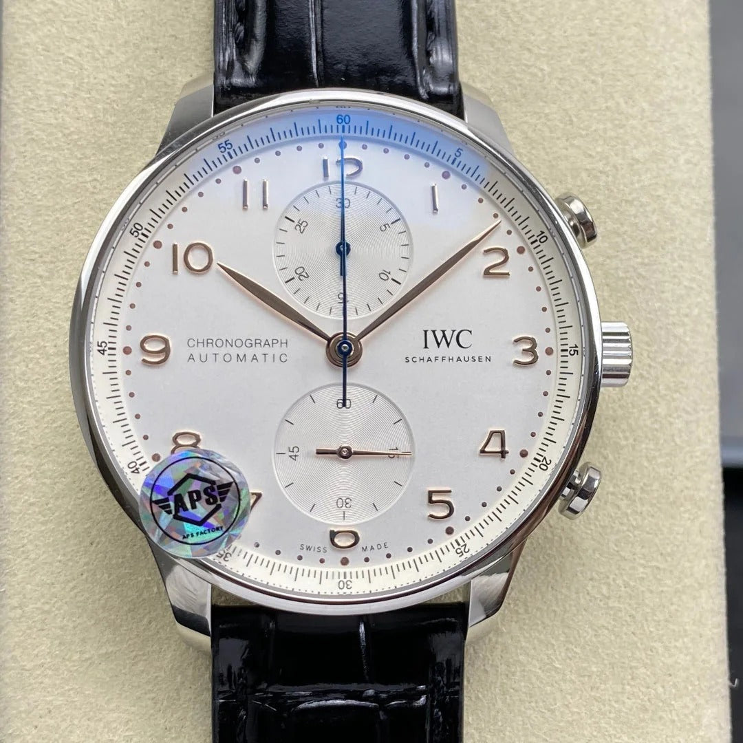 IWC Portuguese Chronograph 41mm Steel Case Crocodile Leather