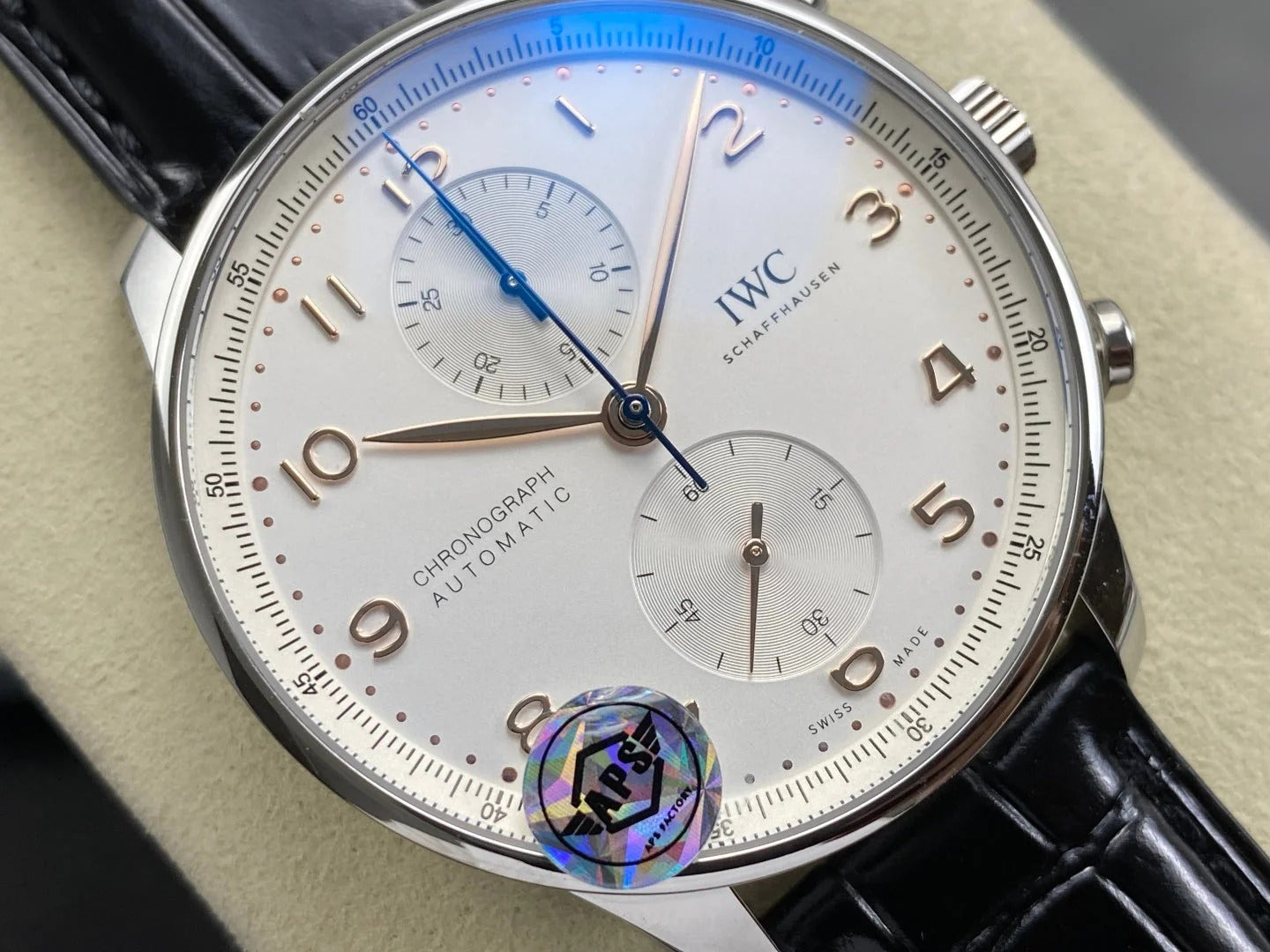 IWC Portuguese Chronograph 41mm Steel Case Crocodile Leather