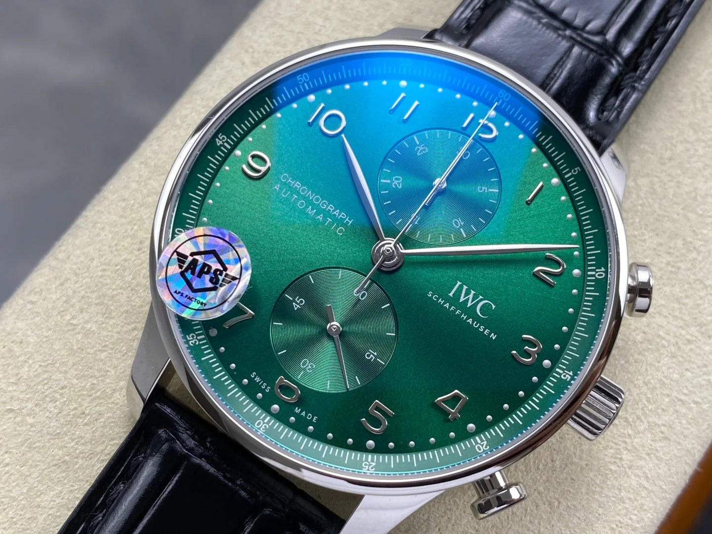 IWC Portuguese Chronograph 41mm Steel Case Crocodile Leather