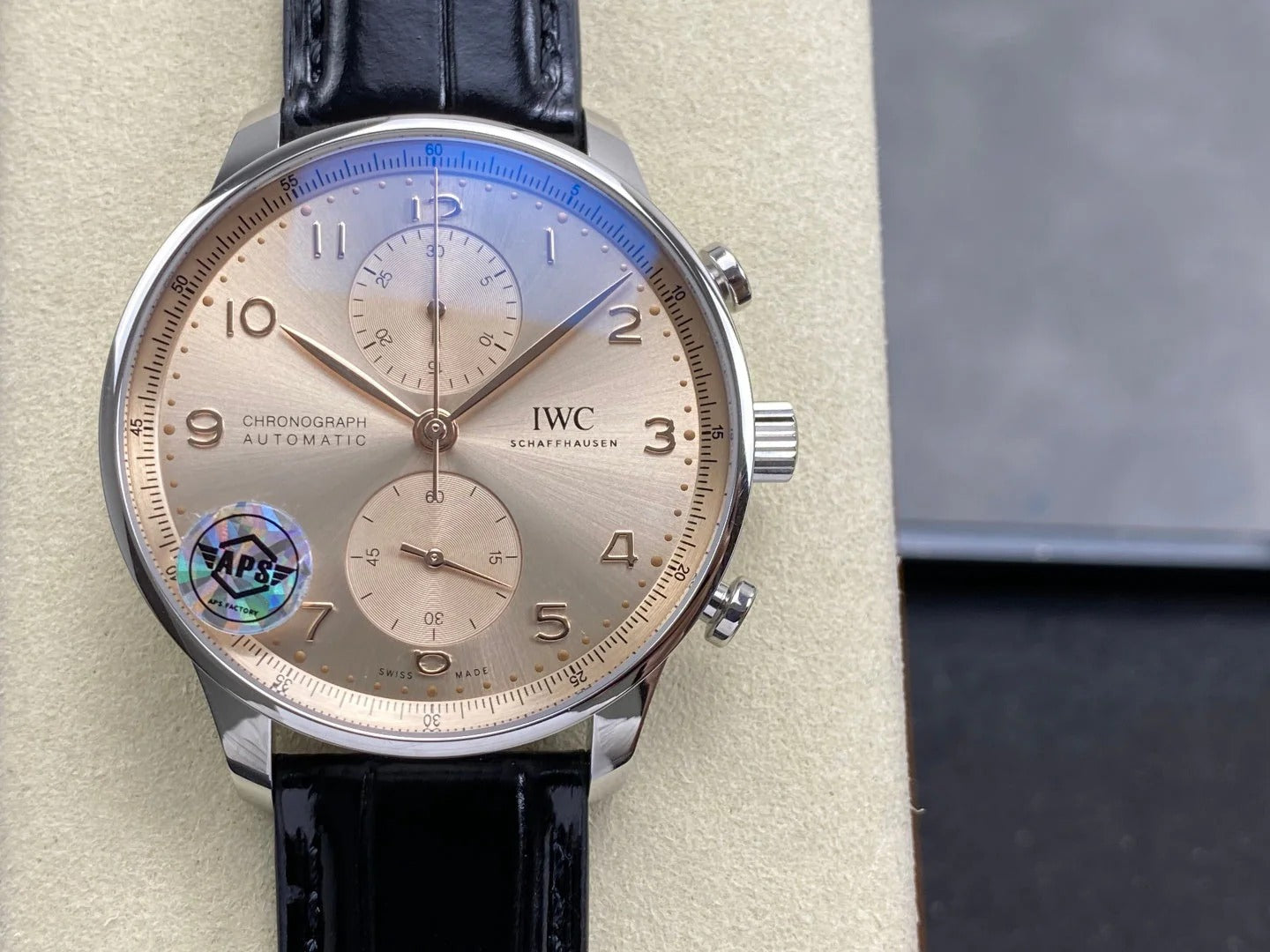 IWC Portuguese Chronograph 41mm Steel Case Crocodile Leather