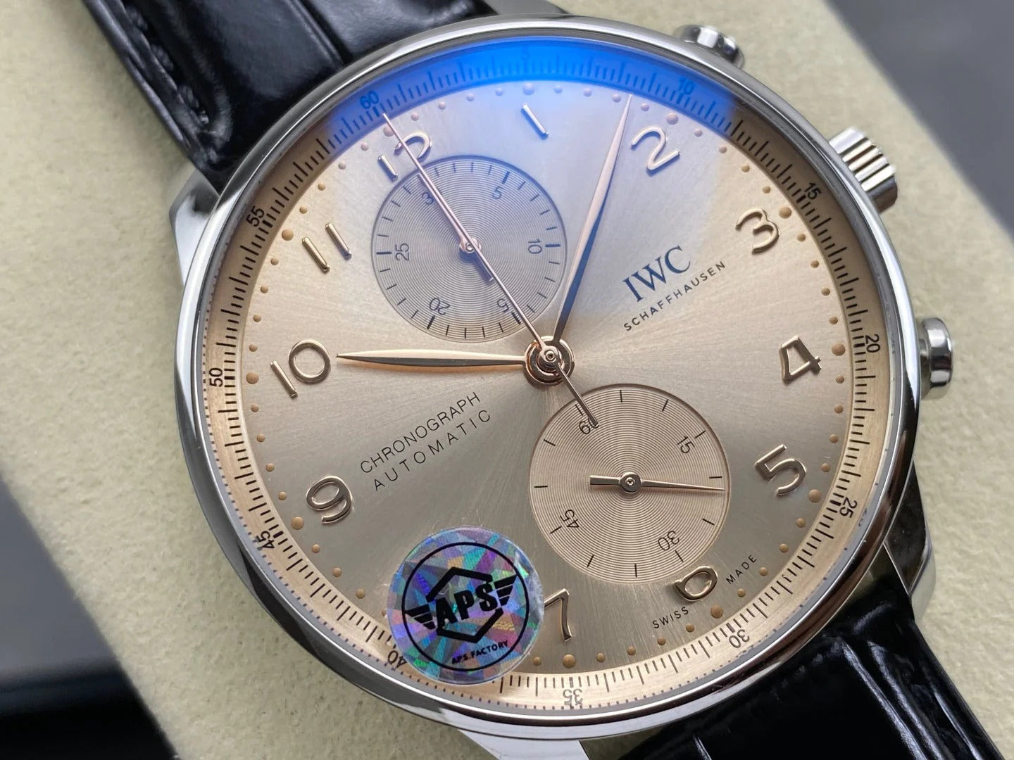 IWC Portuguese Chronograph 41mm Steel Case Crocodile Leather