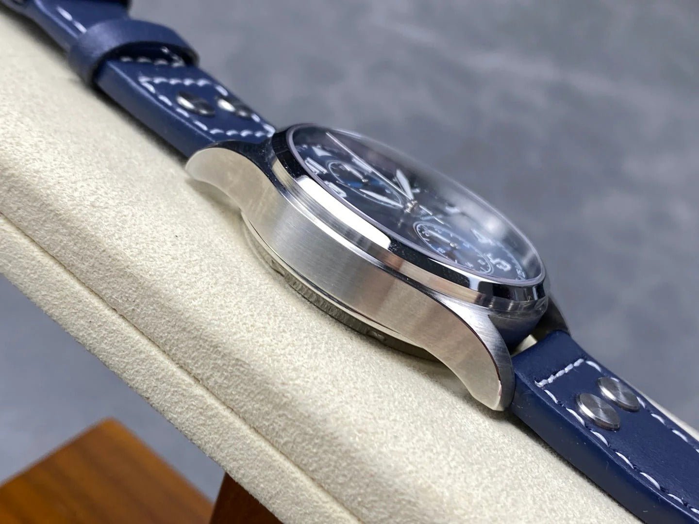 IWC Big Pilot 46mm Blue Dial Steel Case Blue Leather Strap