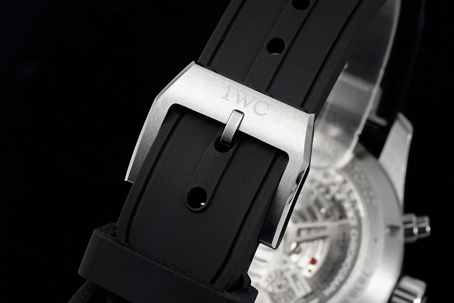 IWC Pilot 41mm Black Dial Steel Case Rubber Strap