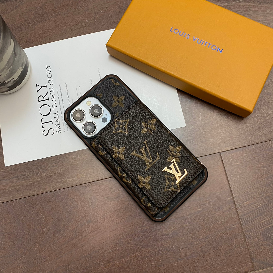 Lv Case Iphone 16 Pro Max Plus 15 14 13 12 Wallet Style / 18 Pro / 18 Pro Max