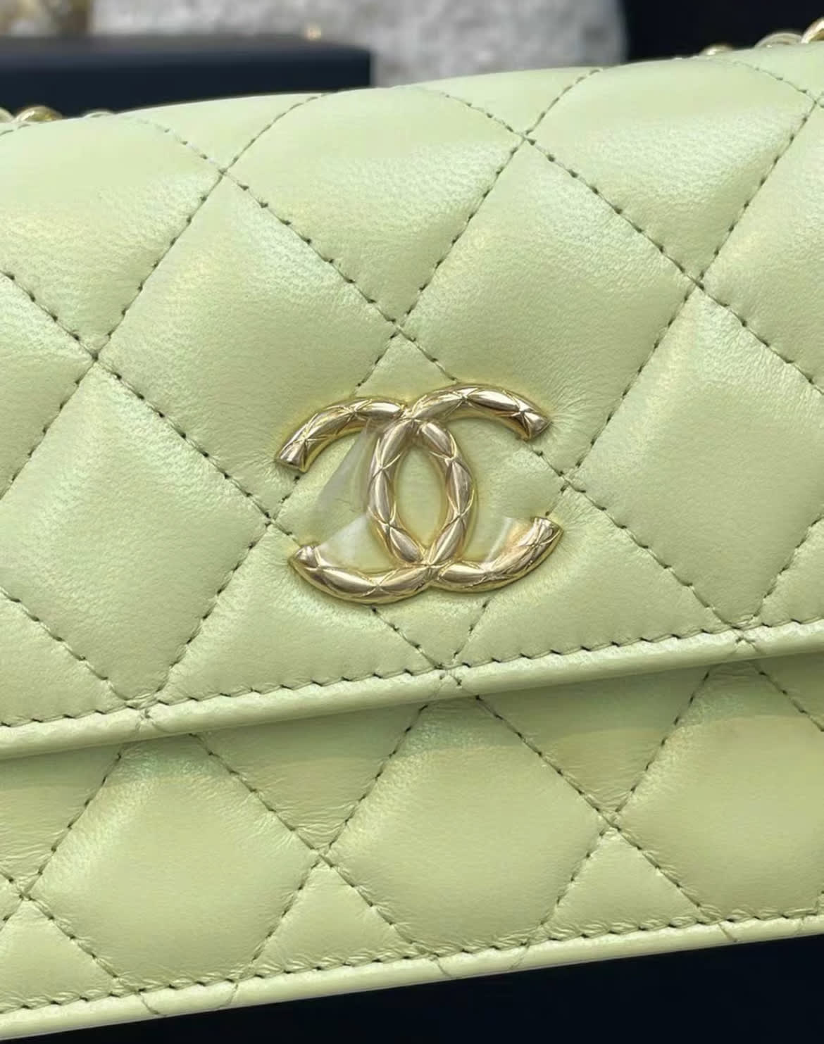 Chanel Green Shoulder Chain Bag Brand New With Box