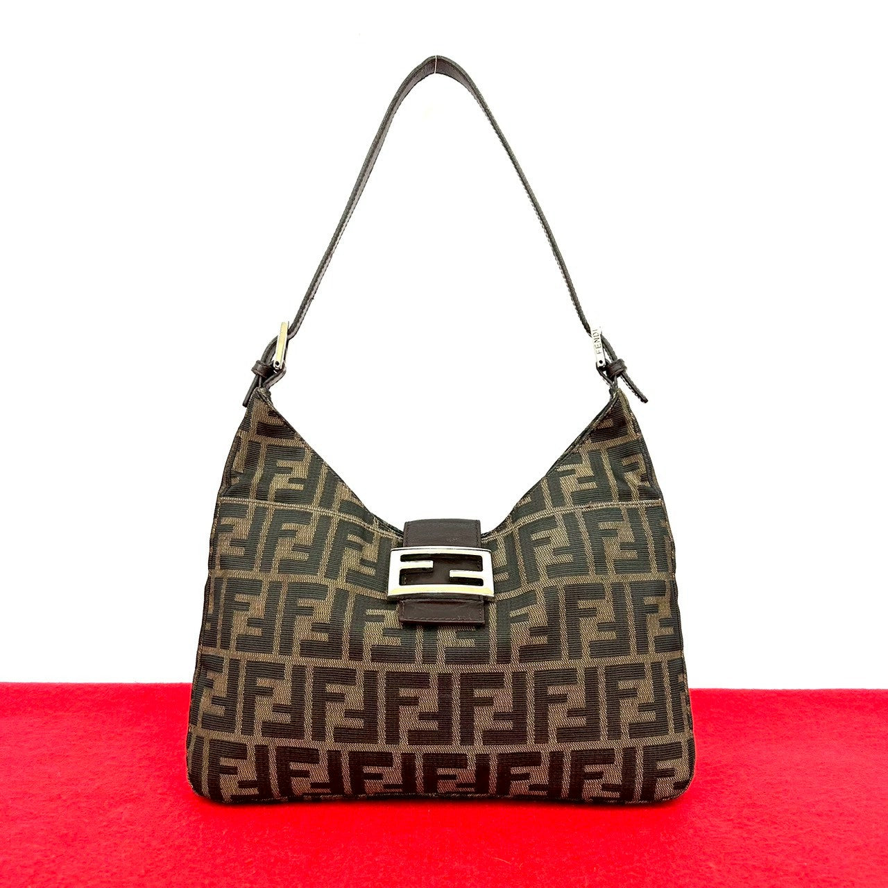 Fendi Mamma Baguette Leather Red Shoulder Bag