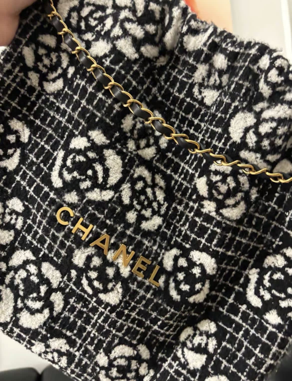 Chanel Chanel 22 Tweed Shoulder Bag