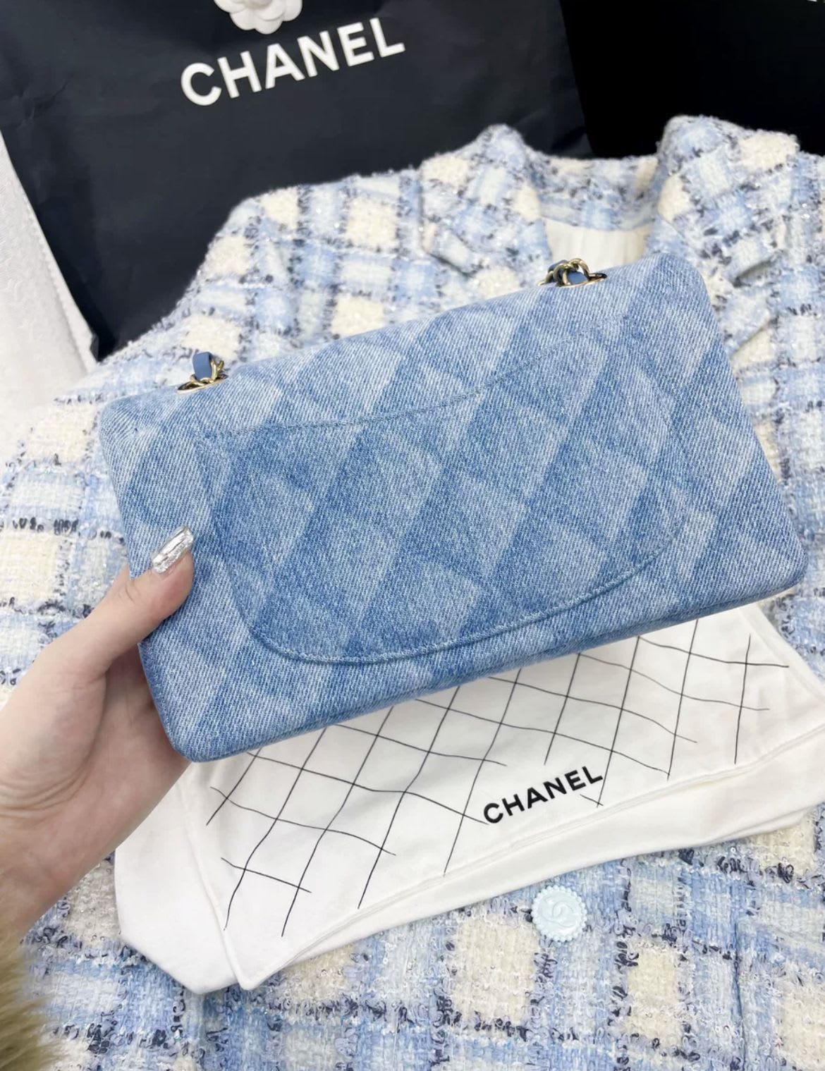 Chanel Classic Flap Blue Shoulder Bag