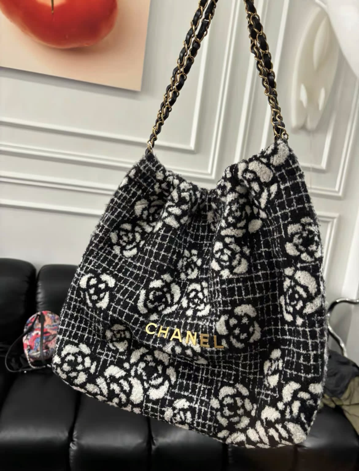 Chanel Chanel 22 Tweed Shoulder Bag