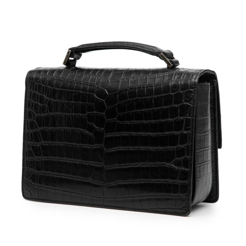 Saint Laurent Belchasse Croco Embossed Leather 2Way Bag