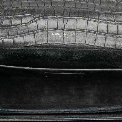 Saint Laurent Belchasse Croco Embossed Leather 2Way Bag