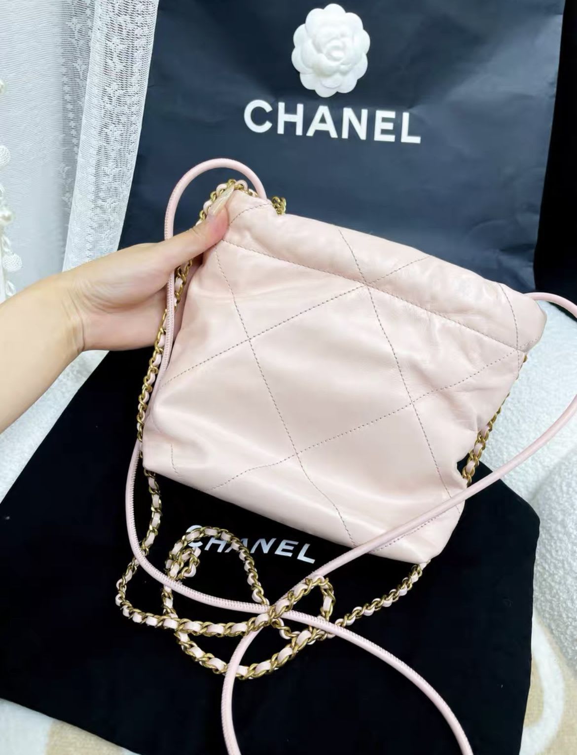 Chanel Luxury Leather Pink Shoulder Bag Style 2