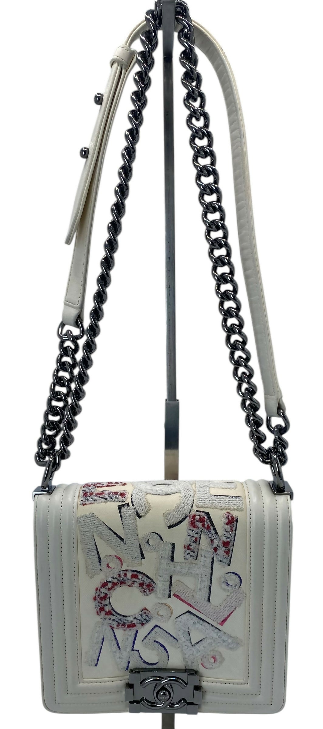 Chanel 14S Rare Limited Edition No 5 Graffiti Lambskin Boy Bag