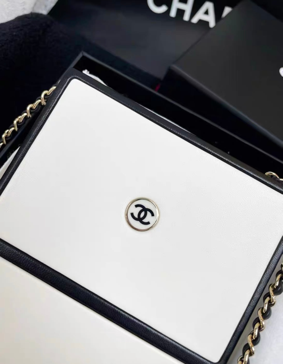 Chanel Luxury Leather Black Clutch