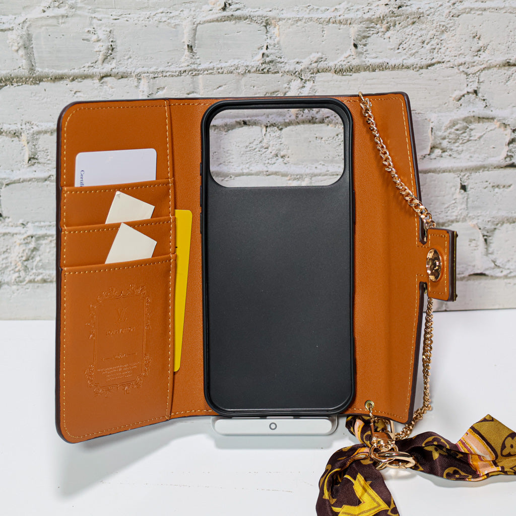 Louis Vuitton Folio Phone Case for 17/Pro/Pro Max/Plus