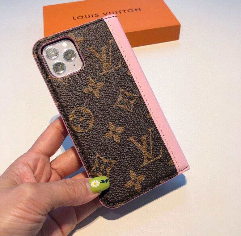 LV iPhone 14 Wallet Case Pink Edge